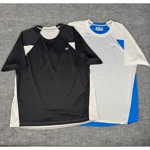 New Balance T-Shirt Mens 2XL LOT of 2 Colorblock Running Performance Athletic